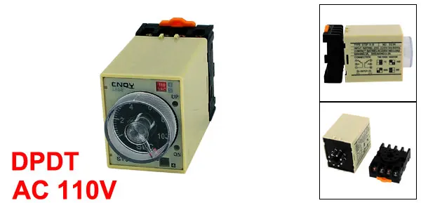 AC 110V ST3PA-B DPDT 8 Terminals 0-10 Seconds Adjustable Delay Timer Time Relay