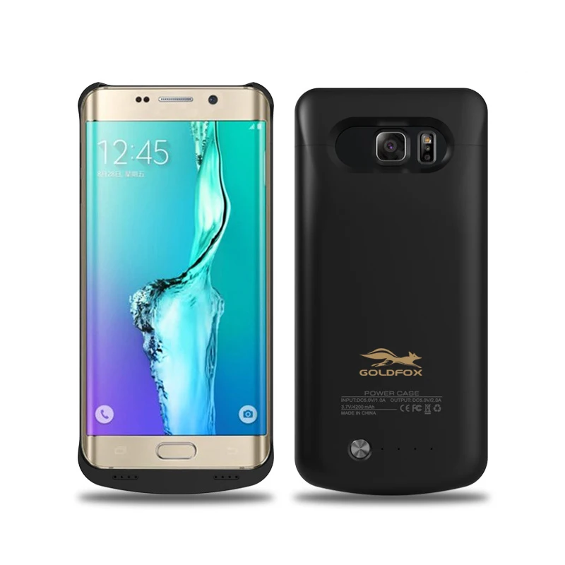 Чехол 4200 мАч для внешнего аккумулятора, чехол для samsung Galaxy S6 Edge Plus G9250, запасное зарядное устройство, внешний аккумулятор, чехол для телефона - Цвет: Черный