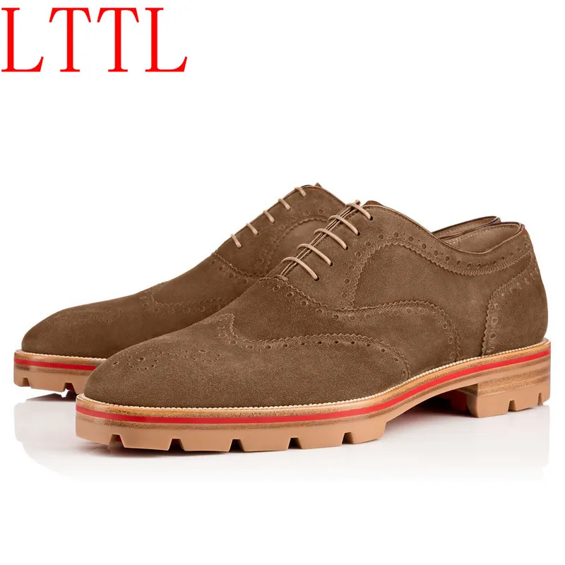 

LTTL Mens Dress Shoes Top Quality Spring Autumn New Men Casual Shoes Fashion Round Toe Lace Up Flats Creepers Brogue Shoes