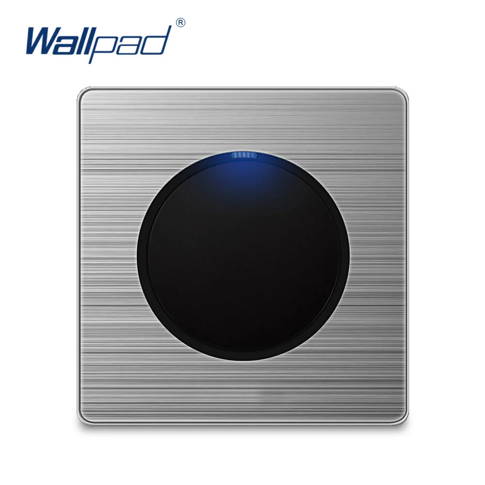 

Wallpad Wall Light Switch and Socket Set Random Click Push Button With LED Indicator Stainless Steel Panel Home Electric Outlet