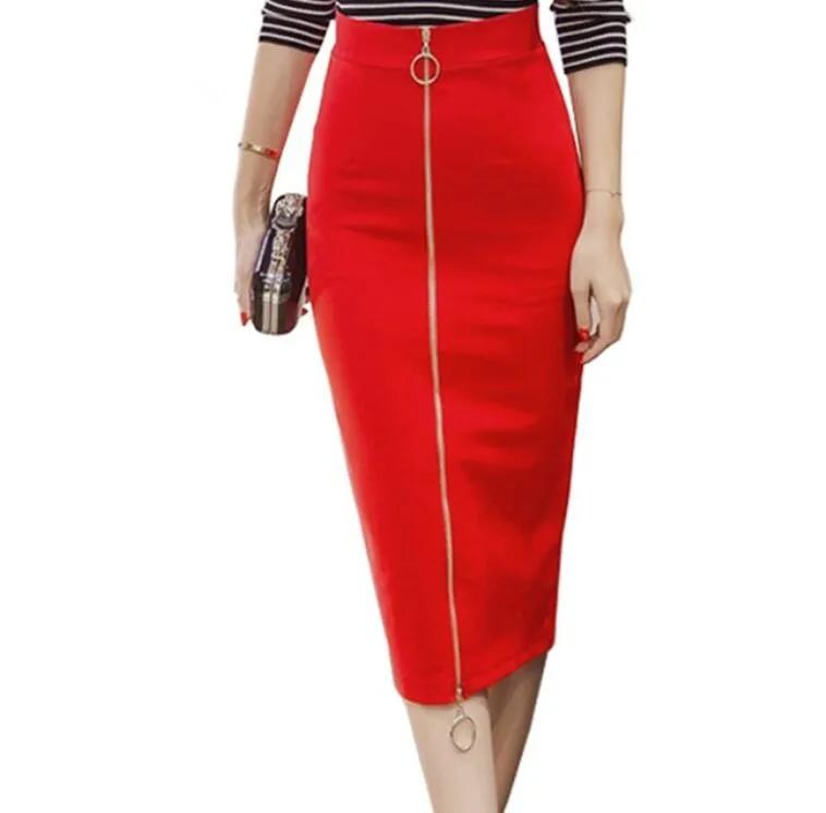

High Waist Zipper Sexy long Pencil Skirts Plus Size Tight Bodycon Fashion Women Skirt Women's Skirt Fashion Jupe Femme S 5XL