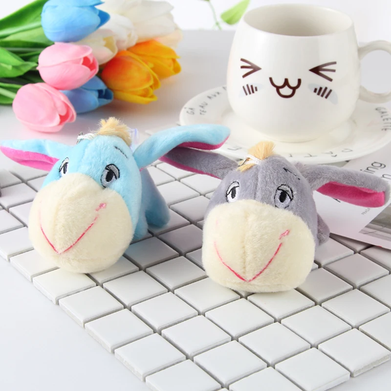 

Baby Speelgoed Keychain Key Cover Rings Backpack Purse Pendant Trinket Bag Charms Fluffy Kawaii Mini Donkey Soft Plush Baby Toy