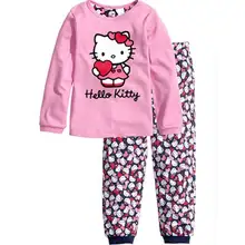 

2018 new cotton baby girls sets kids Hello kitty pajama sets pijama infantil for girls children's pyjamas kids clothing
