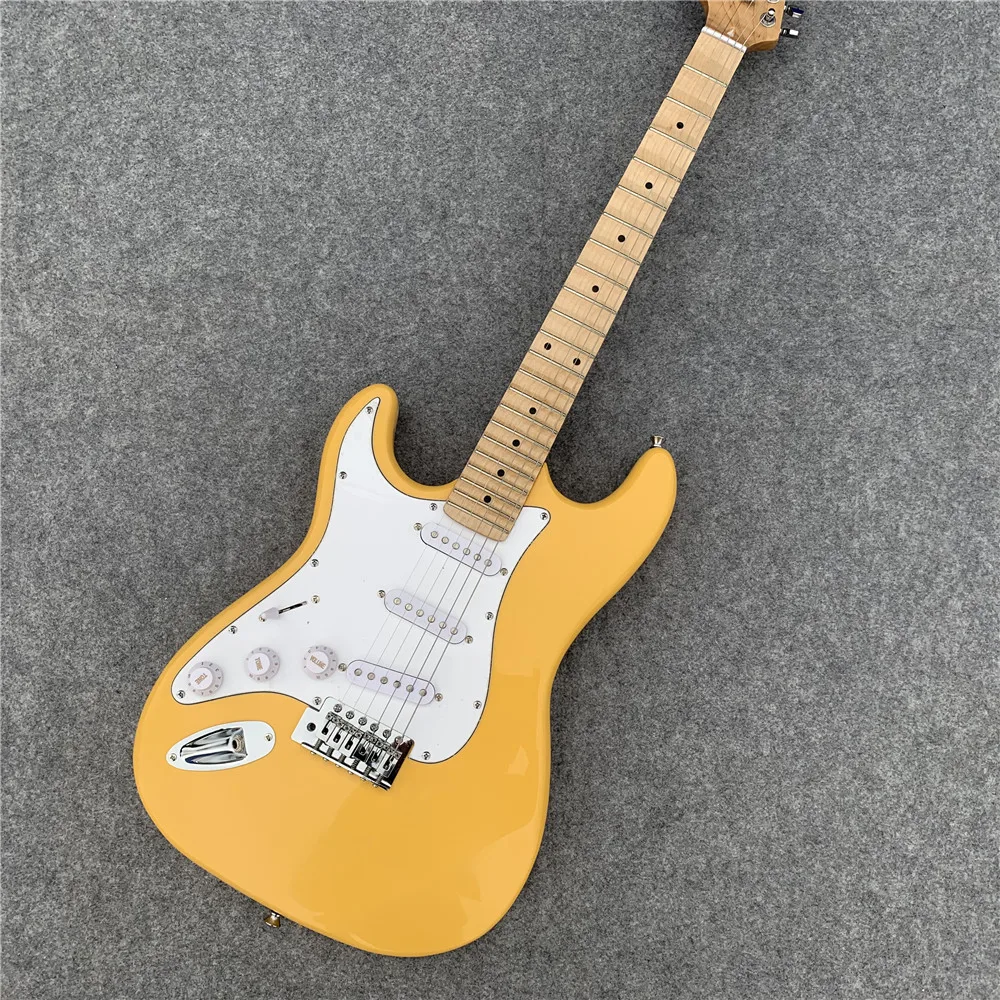 

In stock, fast delivery. Yellow left hand electric guitar, when birthday present. Free shipping.