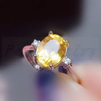 

Natural citrine ring Free shipping 925 sterling silver Fine jewelry 2.4ct gemstone Women rings T95312