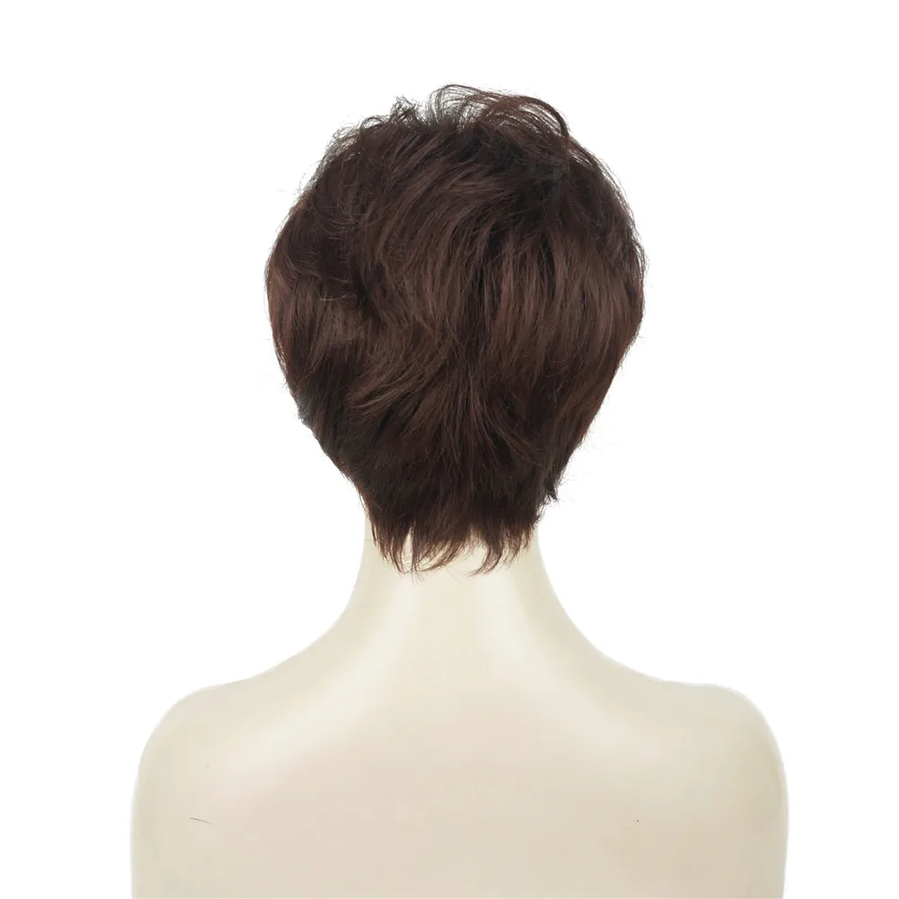 StrongBeauty женский парик короткий прямой натуральный без косточек светлый/черный