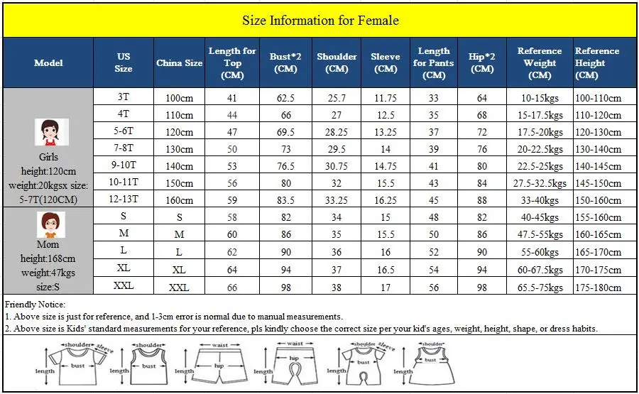 size for female