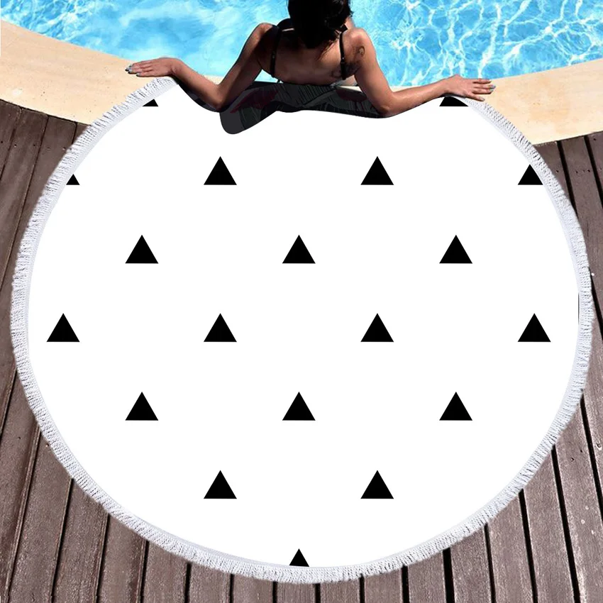 Богемное круглое пляжное полотенце, красочные геометрические кисточки, гобелен, микрофибра, коврик для йоги, Boho Toalla, одеяло, 150 см, банное полотенце для душа s