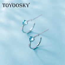 Модные 925 пробы серебро синтетический камень серебряные серьги для женщин, девушек, детей пирсинг украшения подарок на день рождения Аксессуары