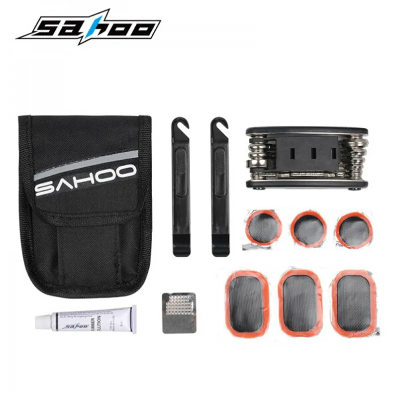 buy SAHOO 16 In 1 Multifunction Portable Bicycle Tool Set Bicycle Repairing Set Bike Bicycle Flat Tire Repair Kit Tool Tail Bag