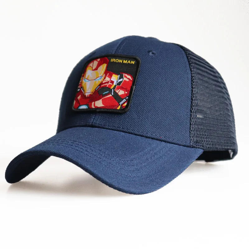Mesh Baseball Cap Ironman Men Boys Kids Hat Superhero Embroidery Sun Summer Sports Outdoor Accessory (3)