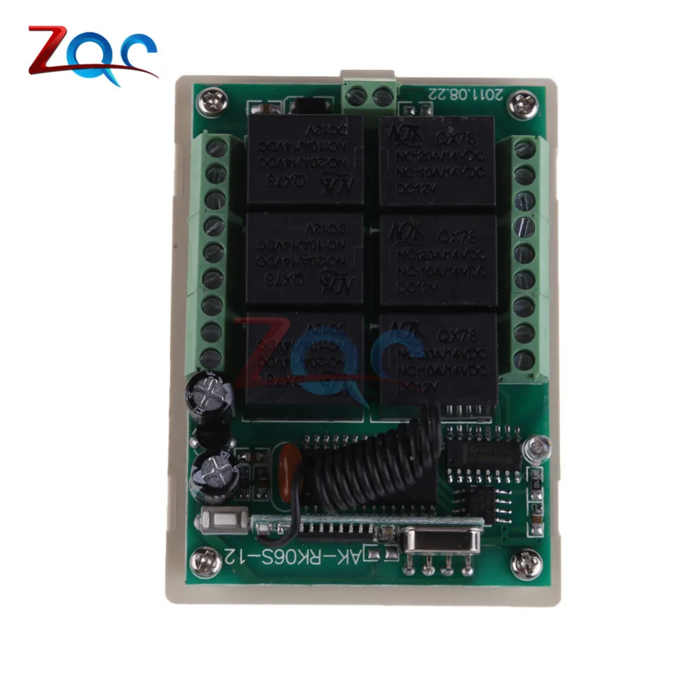 Módulo de Relé sem Fio Interruptor de Controle Transmissor + Receptor Canal rf Remoto Board dc v 6 12 5 Cheap Interr.