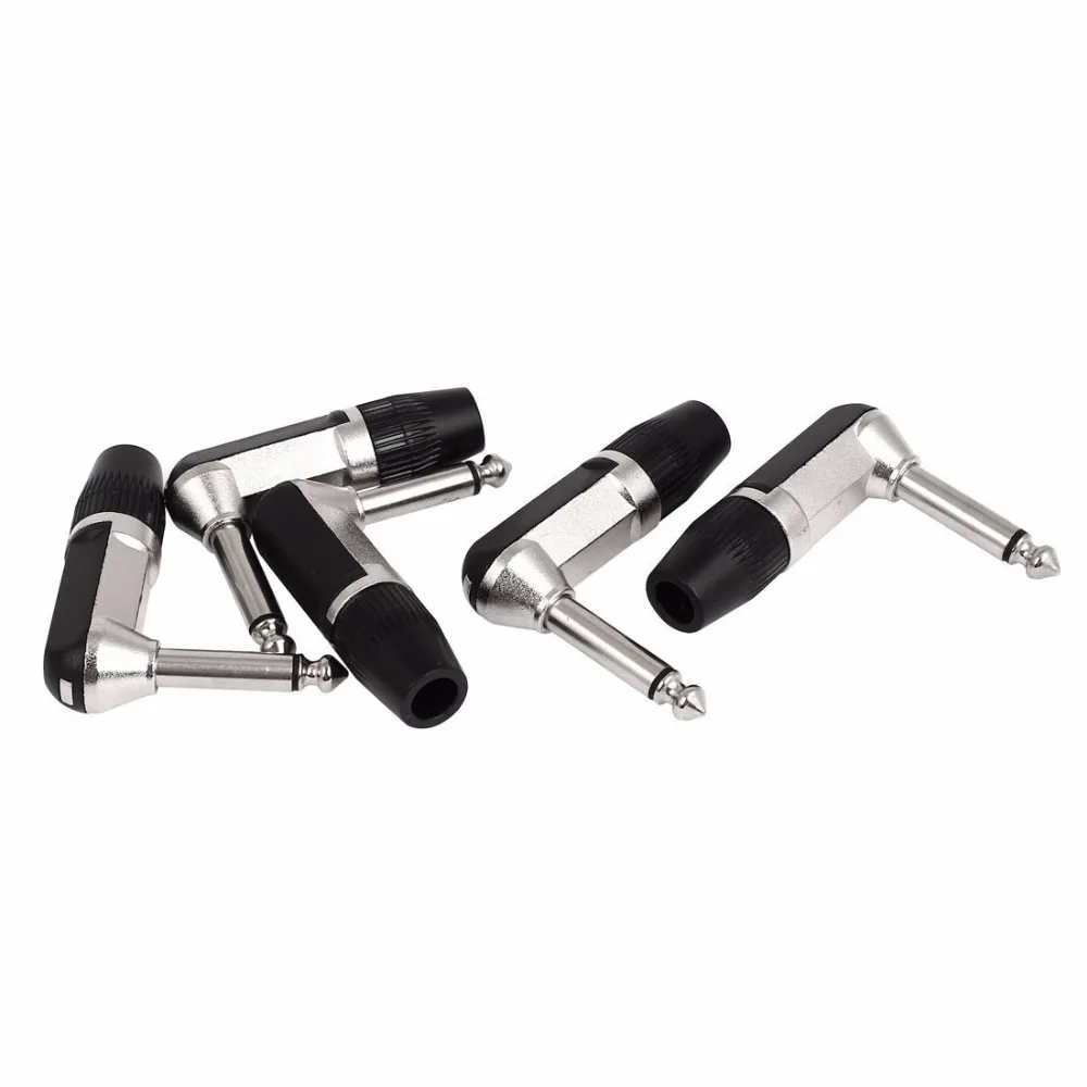 

10Pcs 1/4 6.35mm Mono Speaker Right Angle Guitar Phono Plug