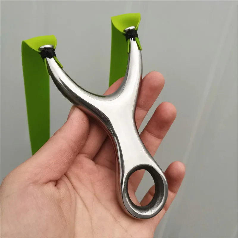 

Powerful 440 Stainless Steel Slingshot With Rubber Band Catapult Powerful Hunter Sling Shot for Hunting Outdoor Games Tools
