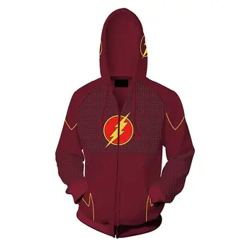 

The Flash Cosplay Flash Man Costume Zipper Hoodies Halloween Fashion Fit Figure Costume Drop Ship
