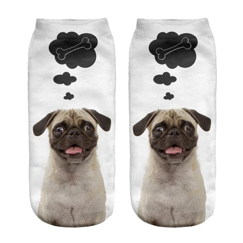 Носки унисекс популярные забавные короткие хлопковые носки с 3D принтом собаки рождественские носки для мужчин и женщин Meias Femme носки с низким вырезом на щиколотке Z0307