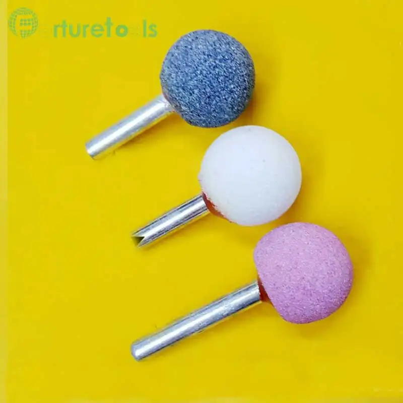 

Sphere mounted point ball grinding head brown grey white pink aluminum oxide abrasive stone shank 6mm for metal steel MT028