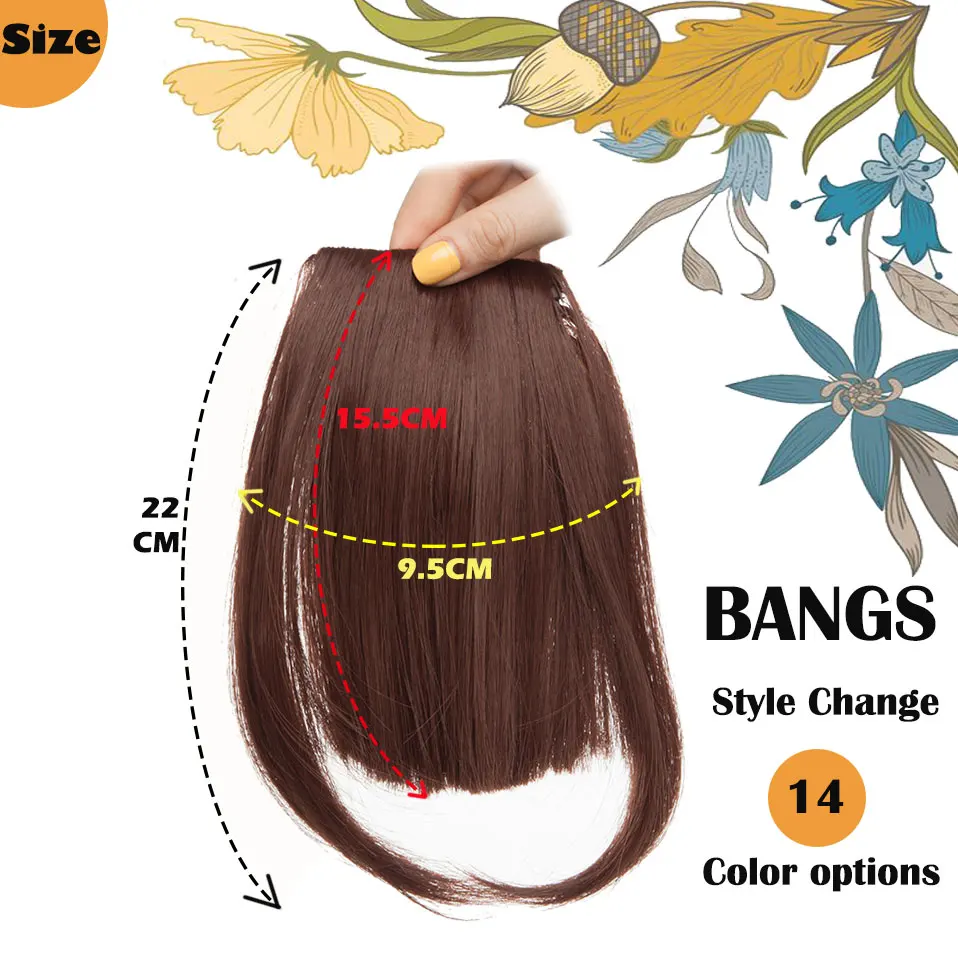 SNOILITE 2 зажима в челке наращивание волос Синтетический Черный Коричневый Красный Бахрома Волос Натуральный челка шиньон для женщин