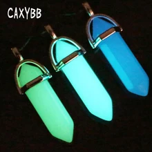 Caxybb, флуоресцентный шестиугольный кулон, ожерелье для косплея, светящееся ожерелье, светящееся в темноте
