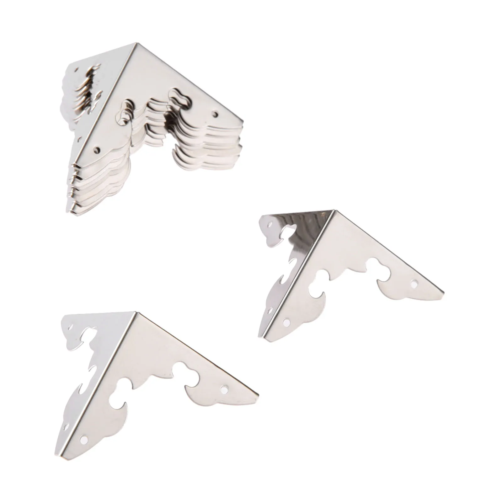 

12Pcs 30mm Silver Furniture Decorative Corner Jewelry Gift Wood Box Feet Leg Corner Protector Case Edge Protection Cover +Nails