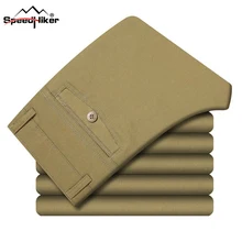 Мужские прямые брюки весна/лето, тонкие повседневные Длинные мужские брюки из хлопка, мягкие удобные штаны со средней талией 29-42