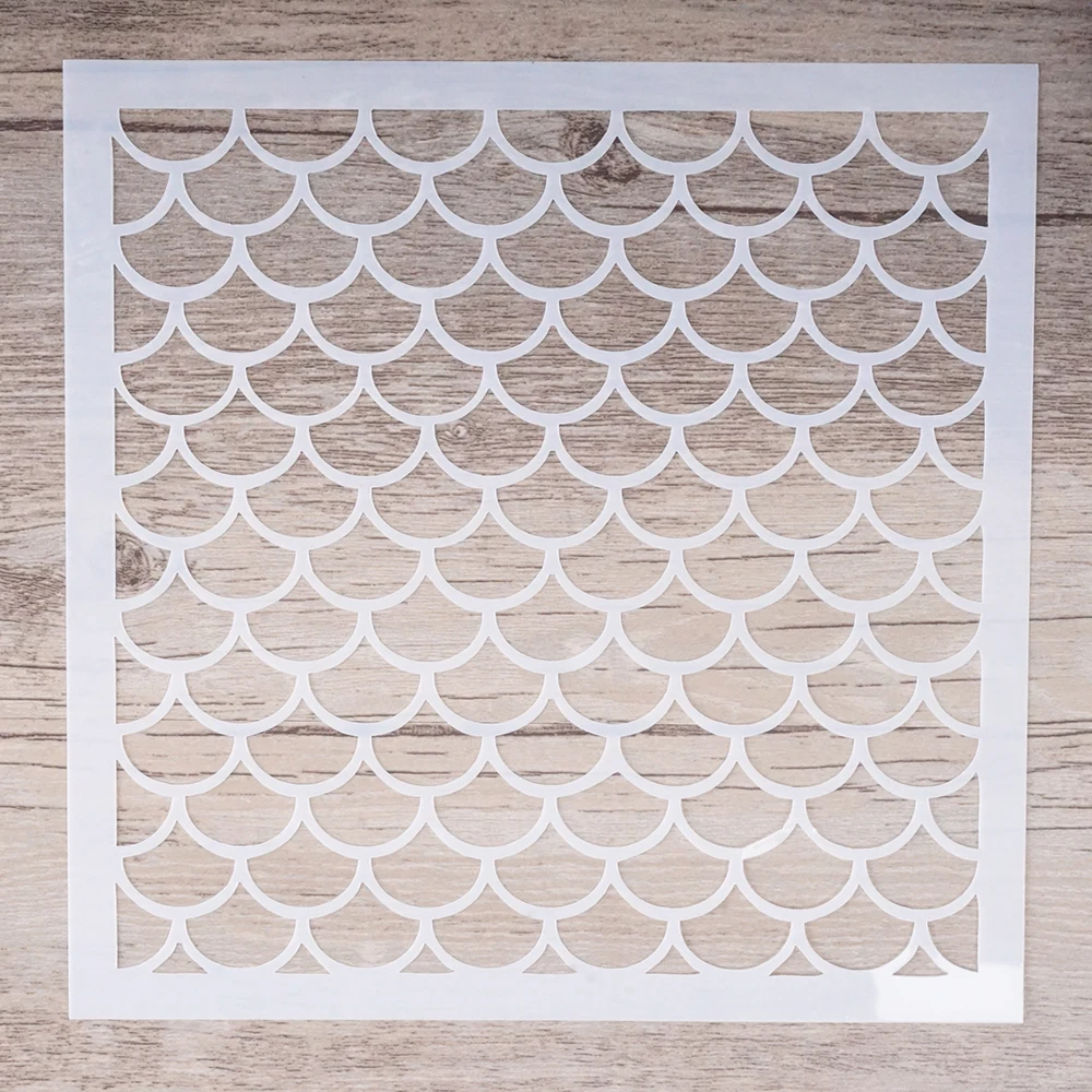 Трафареты для рукоделия чешуя Русалки 15 см 30 40 трафареты стен живопись
