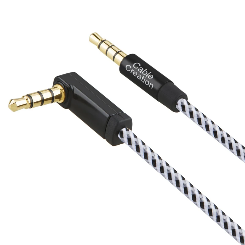 Right Angle Aux Cord 4 Foot Universal 3.5mm Auxiliary Audio Cable New