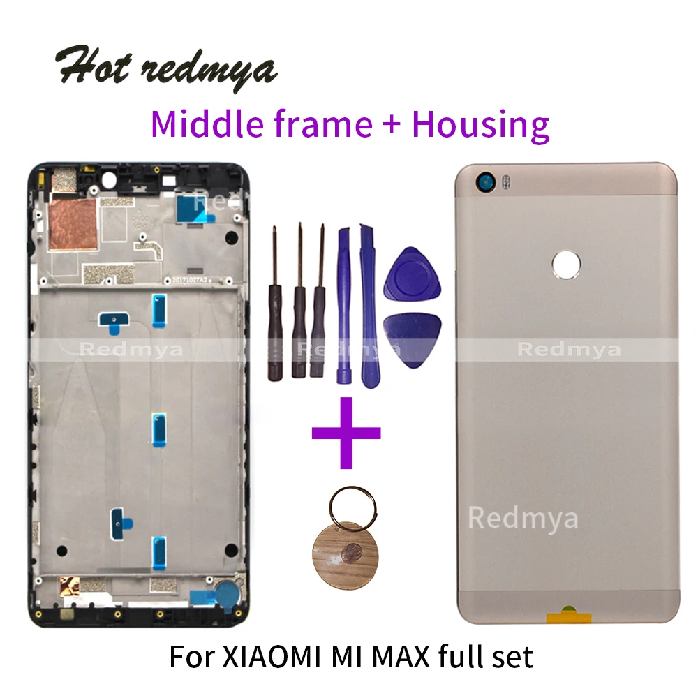 

Mid Faceplate Frame For Xiaomi MI MAX Front Bezel Middle Frame +Battery Back Cover Repair Part With Tools