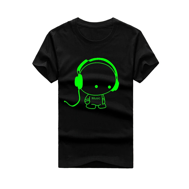 Мужская флуоресцентная футболка в стиле хип-хоп с изображением скелета, черные футболки в стиле панк, светящиеся мужские футболки с забавным черепом, светящиеся в темноте, футболки