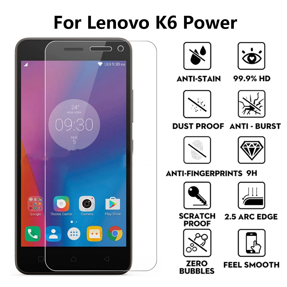 

2Pcs Tempered Glass For Lenovo K6 Power K33A42 Case Screen Protector For Lenovo k 6 K33a48 Film Not Full Cover GLAS Sklo Funda