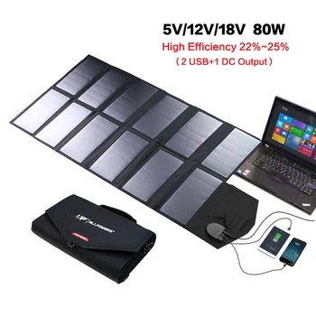 

ALLPOWERS Solar Panel 80W Solar Battery Charger 12V Car Battery for iPhone Sumsung Phones Lenovo HP Dell Acer Laptops