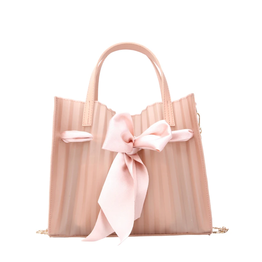 

Ribbons Bow Casual Tote Bags for Women 2019 Luxury Handbags Women Shoulder Bag Designer Metal Chains Strap Women Crossbody Bags
