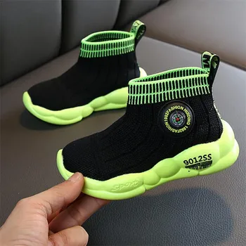 

2019 spring and autumn new children's socks boots boys sports flying woven shoes girls net shoes baby toddler breathable shoes