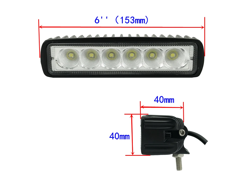Высокое качество 6 ''18 W Светодиодный рабочий светильник бар для автомобиля Бар Offroad Лодка для грузовиков, внедорожников, квадроциклов, наводненных 4WD 4x4 трактора прожектор светодиодный рабочий светильник противотуманной фары 12V