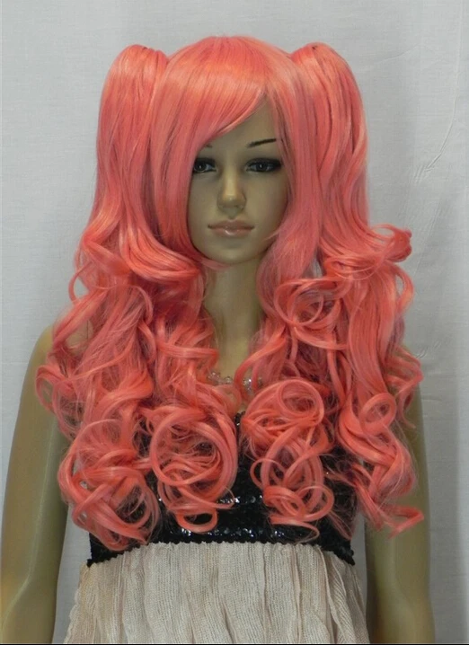 parrucca perruque 508+++Anime Long Pink Muteki Kanban Musume Miku Ponytail Cosplay Costume Wigs |