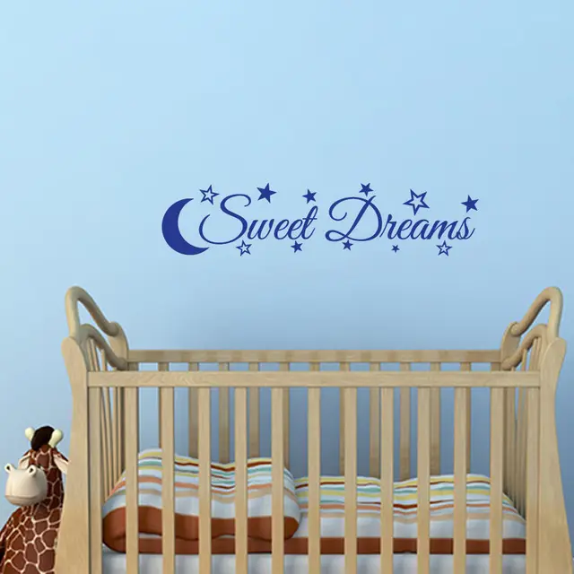 hwhd moon stars sweet dreams quote wall art sticker decal bedroom
