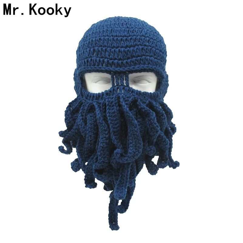 Mr.Kooky 10 шт./партия, новинка, унисекс, зимняя шапка с осьминога, маска, кальмар, вязаная Шапочка, Cthulhu, щупальца, на Хэллоуин, кляп, крутые, забавные подарки