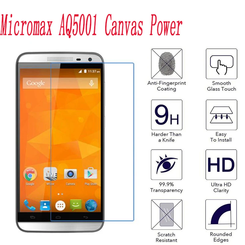 Защитная пленка для экрана из закаленного стекла для Micromax AQ5001 Canvas Juice 2 2,5 9h на AQ5001 Canvas power