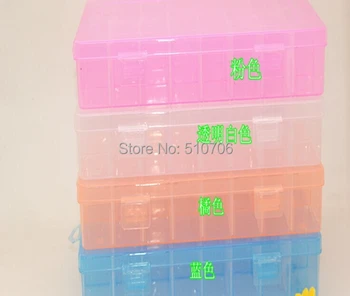 

Free Shipping+Wholesale Adjustable Plastic 24 Compartment Storage Box Earring Jewelry Bin Case Container,96pcs/lot