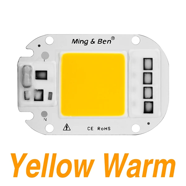 Yellow Warm Светодиодный RGB COB Чип 30 Вт ac220в Smart IC DIY для Светодиодный прожектор светильник декоративный прожектор красный зеленый синий желтый теплый день белый растительный светильник - Испускаемый цвет: Yellow Warm