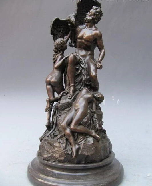 

14 west Greek Mythology Chained Prometheus Nude Copper Bronze Statue