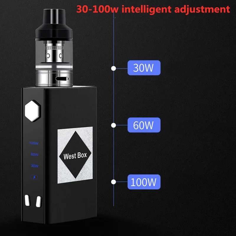 Günstige Neueste 100w box mod kit 2200mah batterie mit 2ml tank vape stift temperatur control Elektronische Zigarette shisha vaper für flüssigkeit