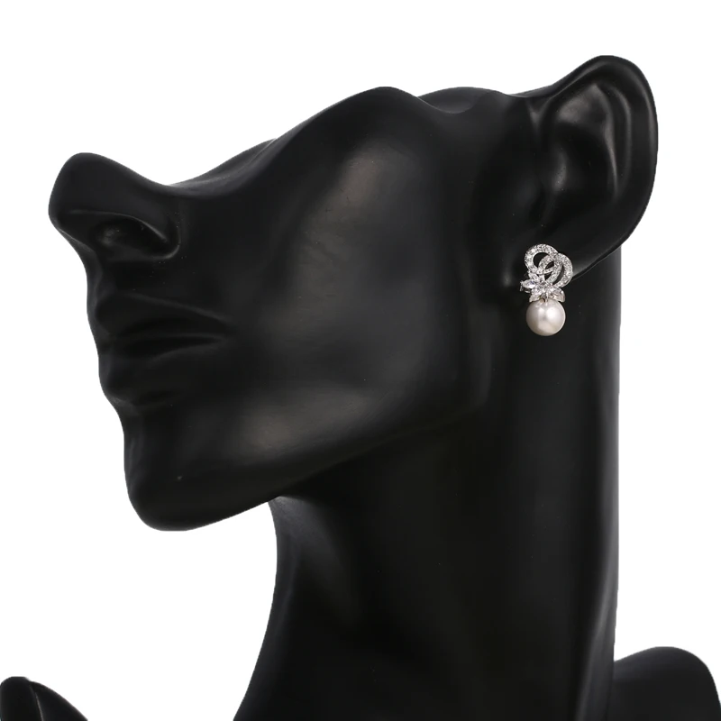 Классические серьги-капли с искусственным жемчугом и цирконием маркизы для женщин, Роскошные вечерние свадебные ювелирные изделия с кристаллами, подарок brinco
