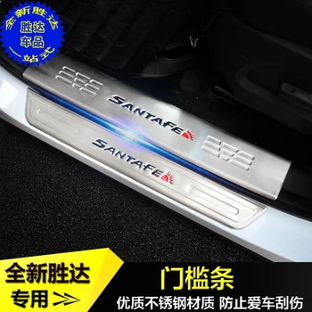 

High-quality stainless steel Plate Door Sill Welcome Pedal Car Styling Accessories For Hyundai Santa Fe IX45 2013-2016