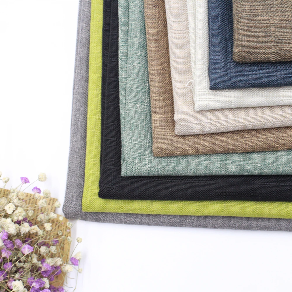 

YLSX Linen Cloth Thick Canvas Wholesale Linen Pure Color Tablecloth Fabric Sofa Cloth Cotton Linen Cloth Clearance