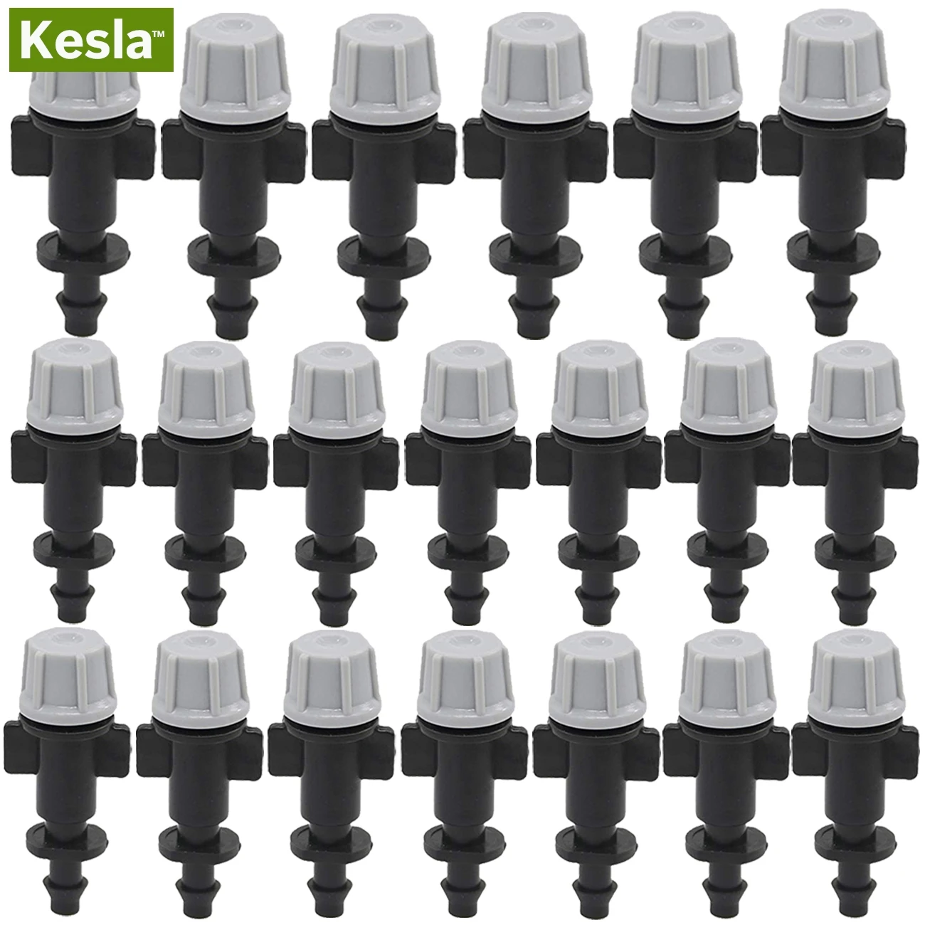 KESLA 20PCS Micro Drip Irrigation Misting Nozzle Emitter Atomizing Sprayer w/ 4/7mm SINGLE BARBED 6mm Connector Sprinkler HOSE