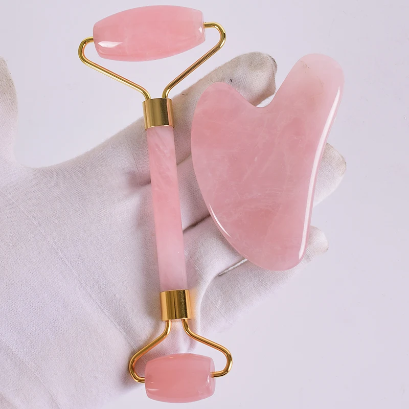 Jade Roller Gua Sha Tool Set Acupuncture Scraping Natural Rose Quartz Face Massage Slimming Anti Wrinkle Cellulite Neck Gift Box Jade Roller Gua Sha Tool Set Acupuncture Scraping Natural Rose Quartz Face Massage Slimming Anti Wrinkle Cellulite Neck Gift Box