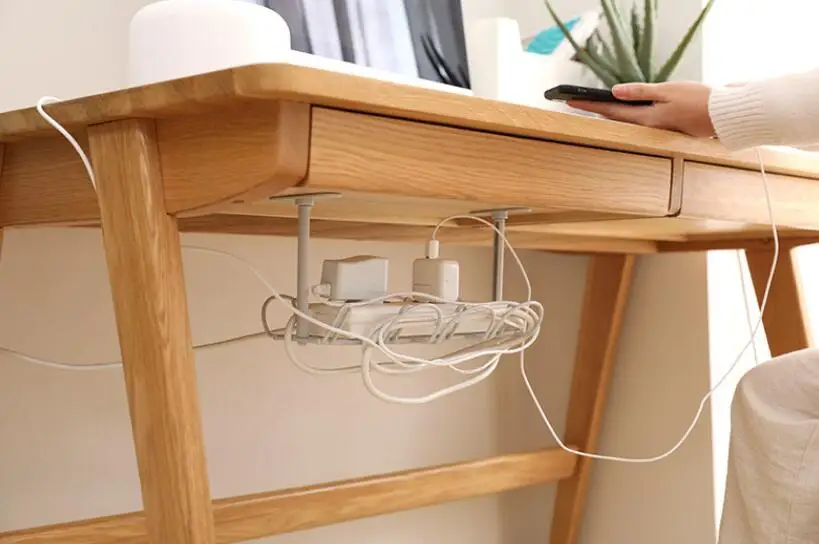 

1pc Socket Storage Rack Plug Wire Organizer Holder Table Bottom Power Cable Shelf Strong Adhesive Hanging Basket Kitchen storage