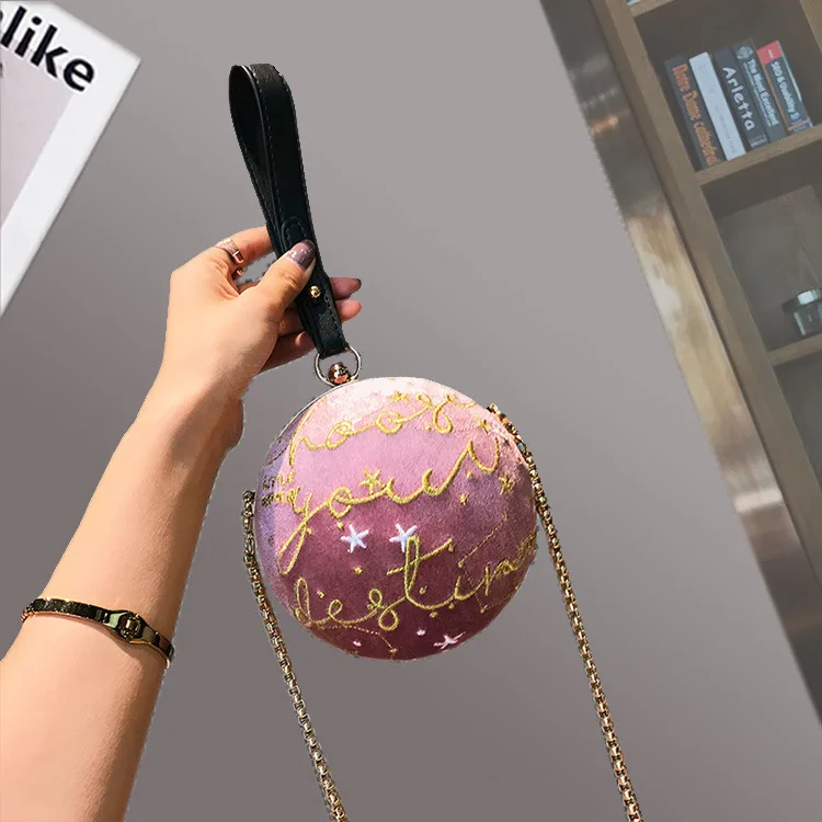Ladies' Special Ball-shaped Massenger Bag with Lace, Shoulder Bag with Detachable Chain Ladies' Special Ball-shaped Massenger Bag with Lace, Shoulder Bag with Detachable Chain
