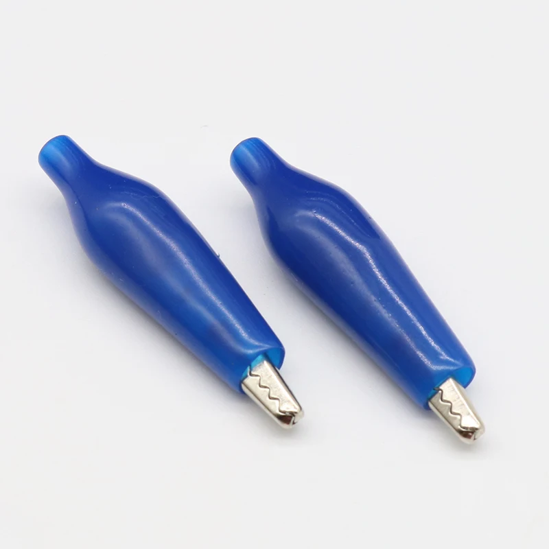 12Pcs Insulation Metal Alligator Clip Electric Test 45MM Lead Red Black Blue Green White Yellow small crocodile clip